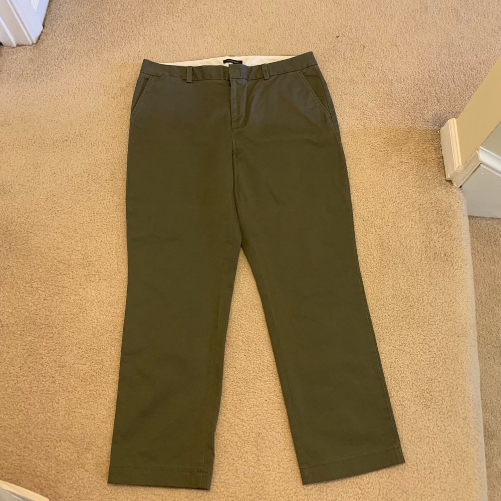 Olive green Lands’ End straight leg pants